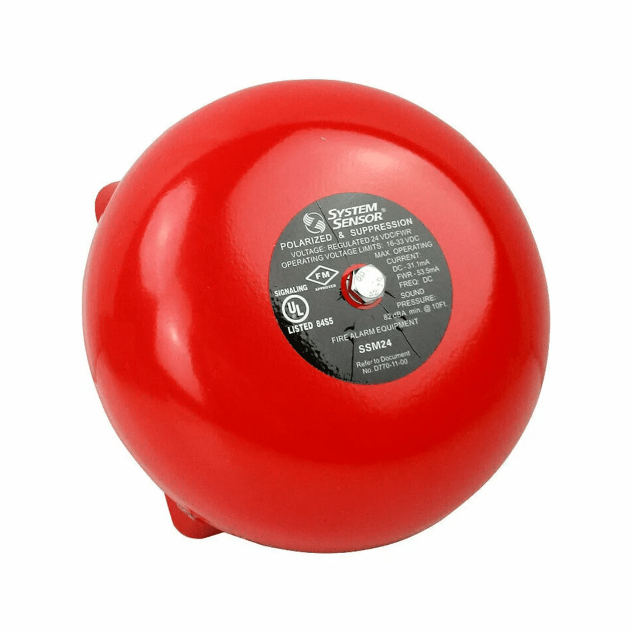 CAMPANA P/ALARMA D/INCENDIO 10 IN, 24 VCD / 81 DB