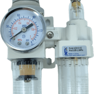 Unidad de Mantenimiento Neumático NTA-AC2010-02 / Lubricador y Regulador con Filtro / Puerto G1/4´´ / Presión Máxima 150 psi / Caudal 1000 l/min / Precisión de Filtrado 40µm