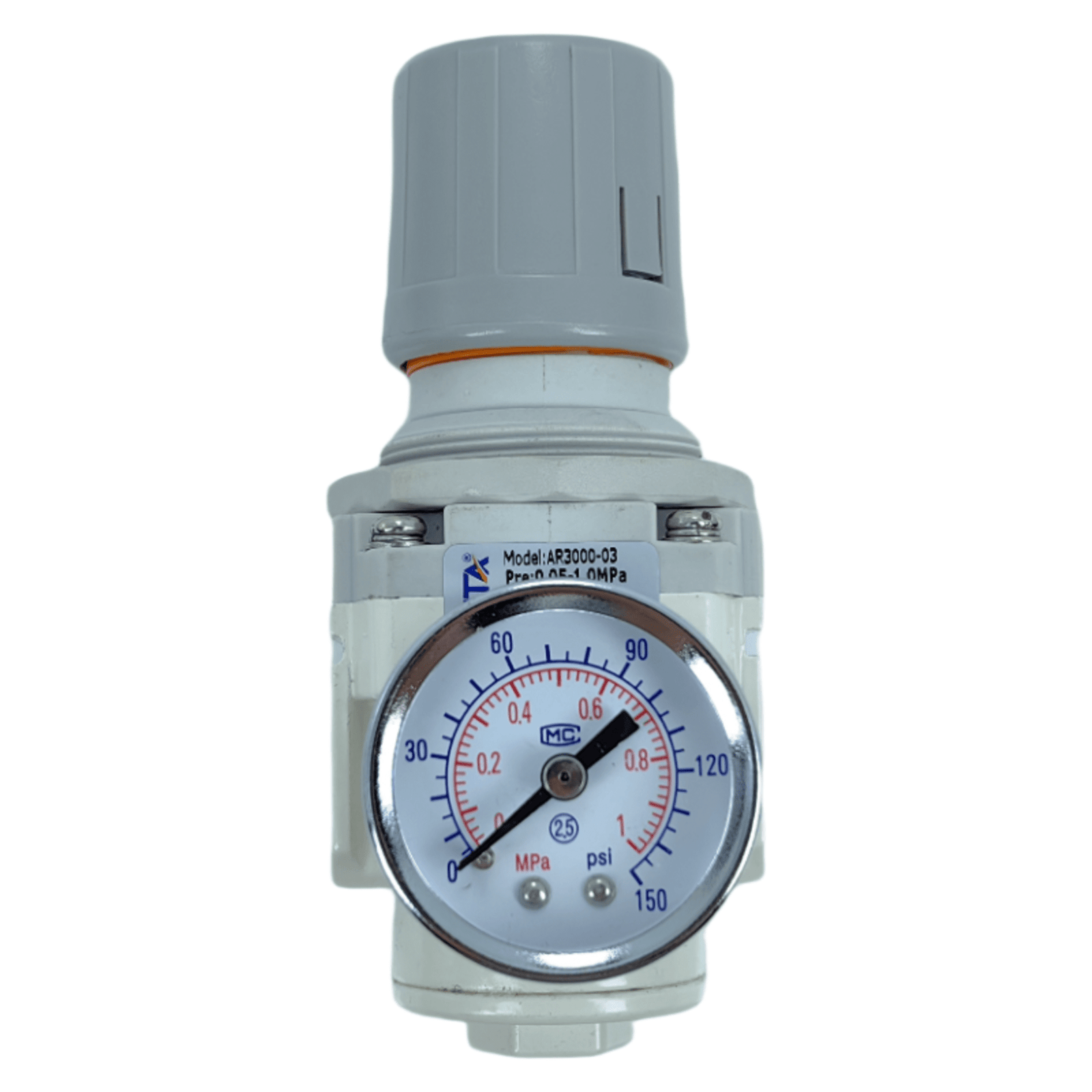 Regulador de Presión Neumática / Puerto G3/8´´ / Presión Máxima Entrada 150 psi / Presión Máxima Salida 150 psi / Caudal Máximo 2310 l/min