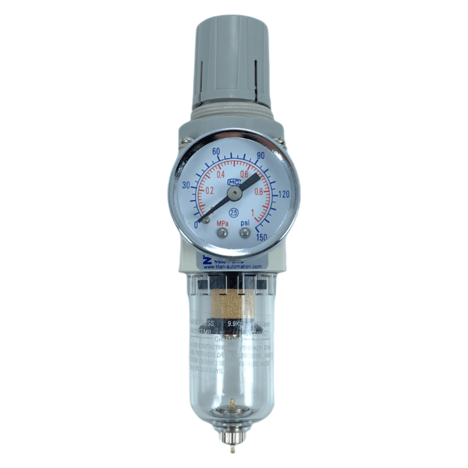 Unidad de Filtrado y Lubricación NTA-AW2000-02 / Puerto G1/4´´ / Presión Máxima 150 psi / Caudal 1180 l/min / Precisión Filtro 40µm / Regulación y Lubricación Integrada
