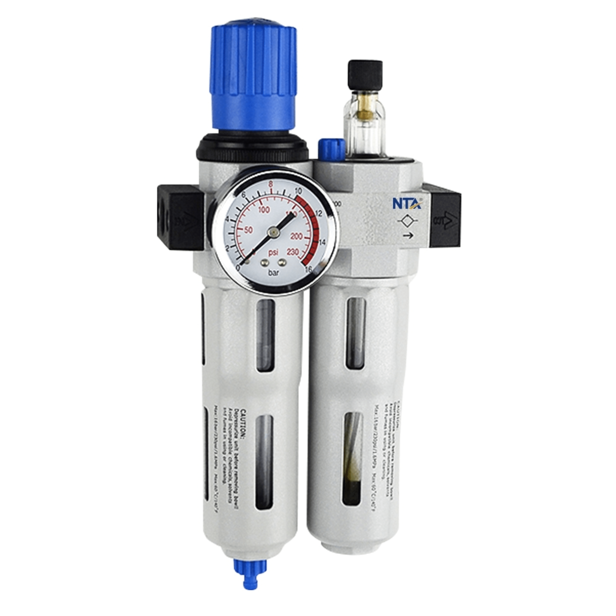 Lubricador Regulador Filtro Neumático / Puerto G1/4´´ / Presión Entrada 230 psi / Presión Salida 175 psi / Caudal Máximo 1700 l/min / Precisión Filtro 40 &mu;m
