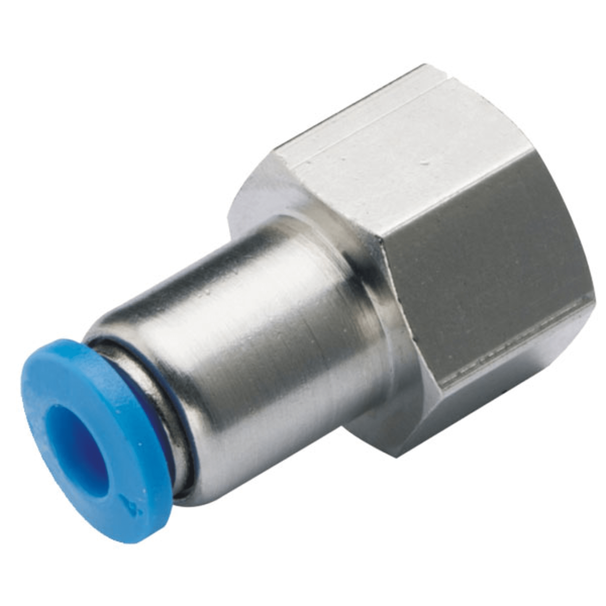 Conector Neumático / Hembra Recto / Diámetro Exterior Tubo 6 mm / Roscado BSPP(G) 1/4´´ / Inserción Rápida