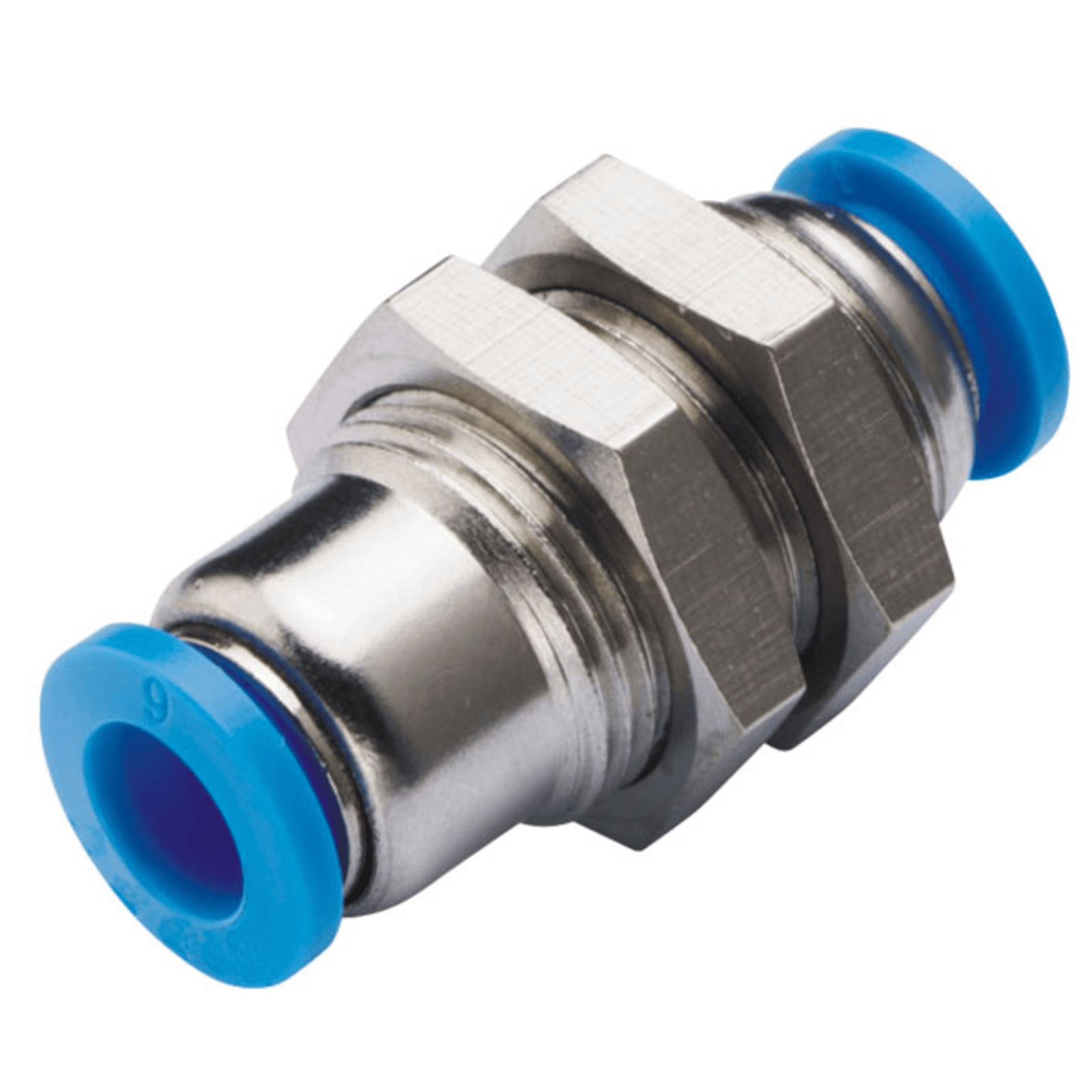 Accesorio de Inserción Neumática / Unión de Mamparo / Diámetro Exterior del Tubo 8 mm / Para Sistemas Neumáticos Industriales