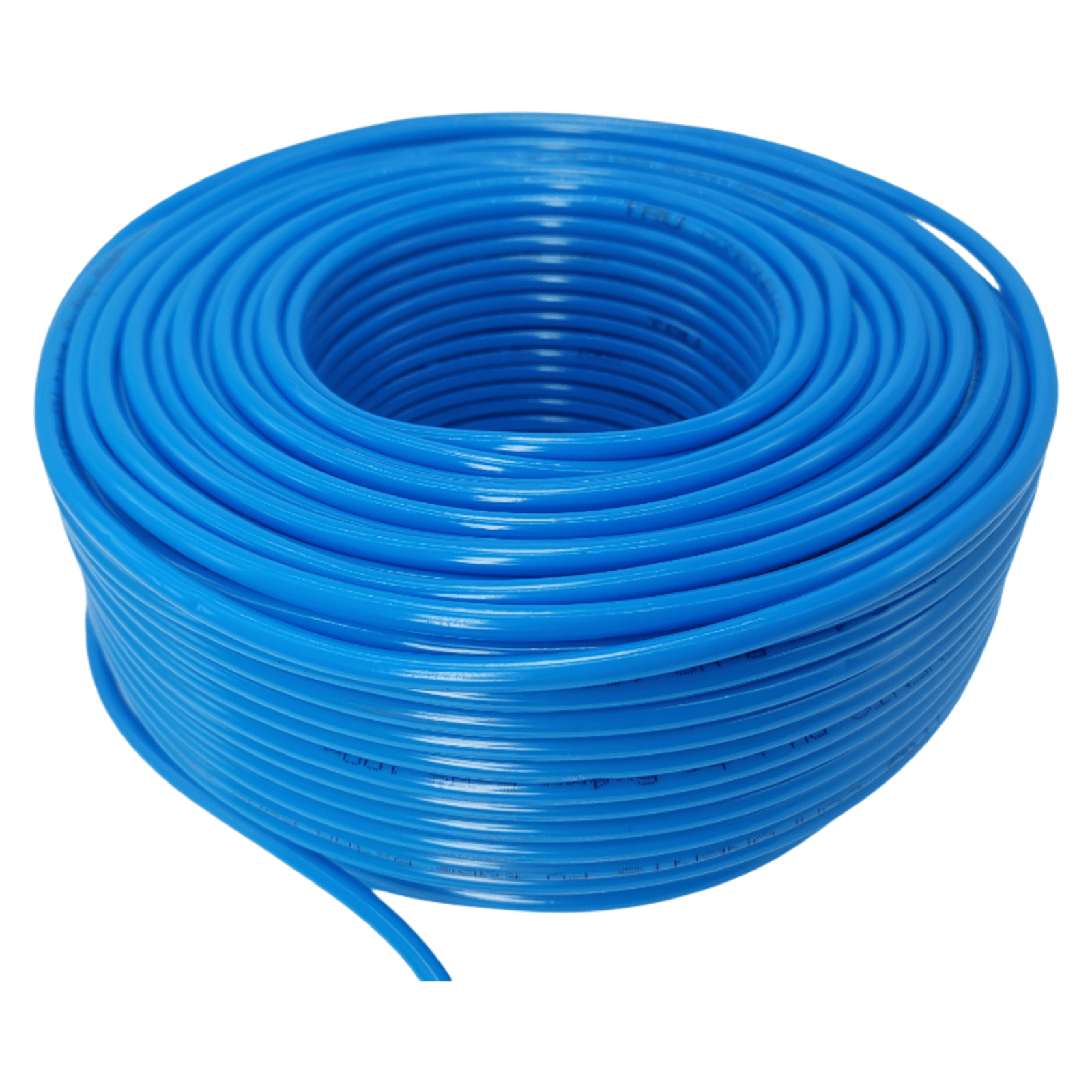 Tubo de PU 10x6.5 mm / Presión Máxima 150 psi / Dureza 95 A / Radio de Curvatura 25 mm / Rango Temperatura -20°C a +80°C / Rollo 100 metros