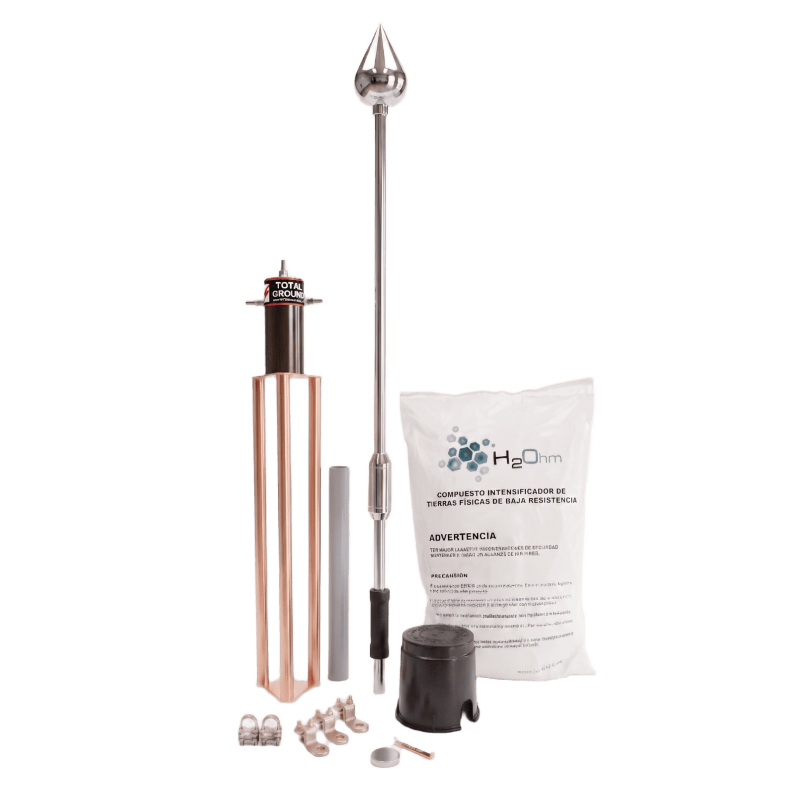 Kit Pararrayo con Punta de Aluminio con Avance de Cebado de 60 m. y Accesorios de Instalación en Torre.