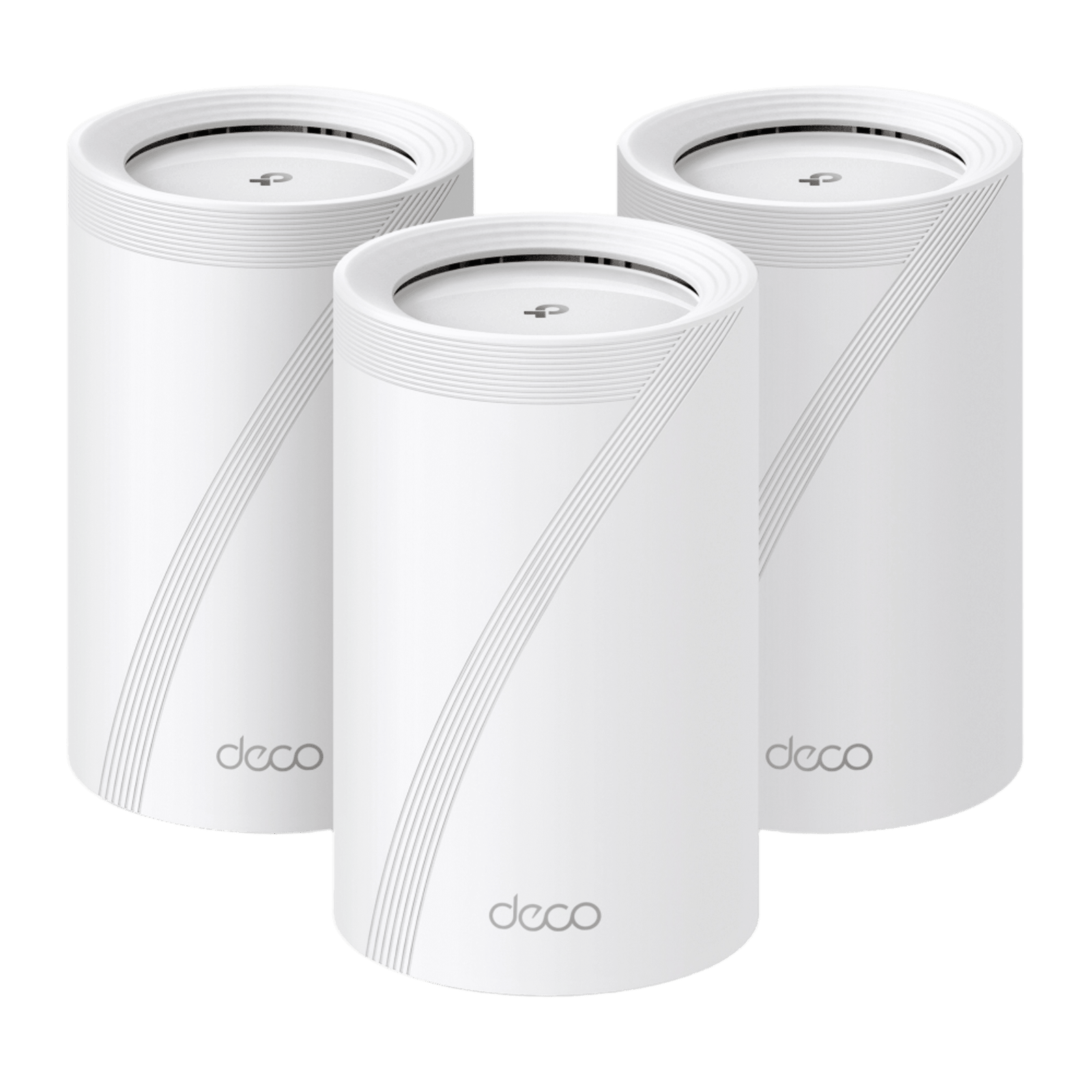 KIT 3 Routers Inalámbrico MESH Interior para Hogar / Triple Banda Wi-Fi 7 BE9300 Mbps / 2 Puerto 2.5 Gigabit WAN/LAN / 4 Antenas Internas / Operación Multi-Link MLO / Administración Mediante la App Deco (iOS, Android) / HomeShield