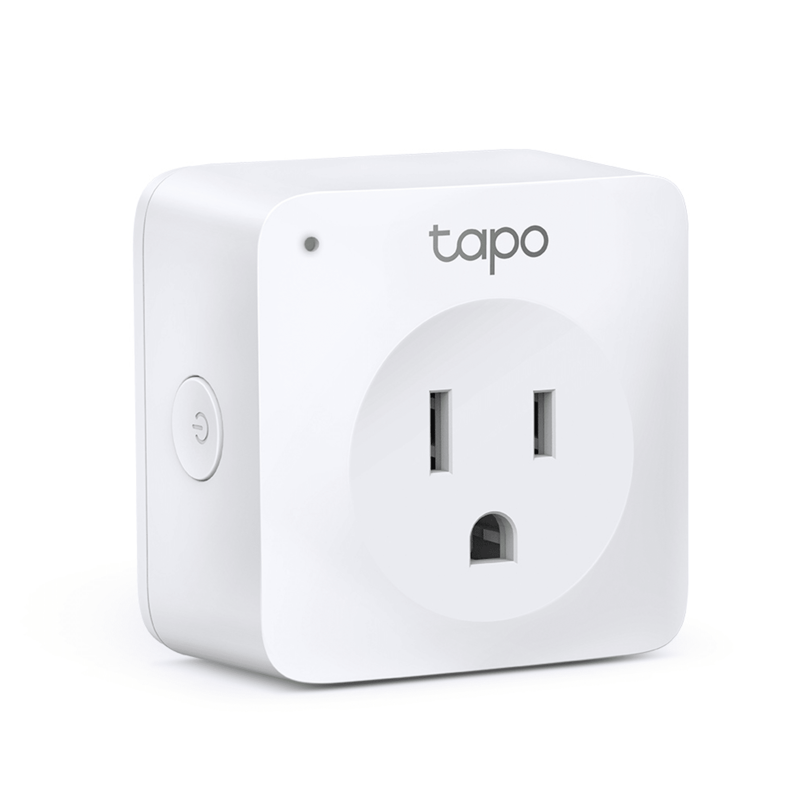 Mini tomacorriente inteligente Wi-Fi, 100 - 120V~, 50/60Hz, 15.0A, compatible con Amazon Alexa y Google Assistant, color blanco.
