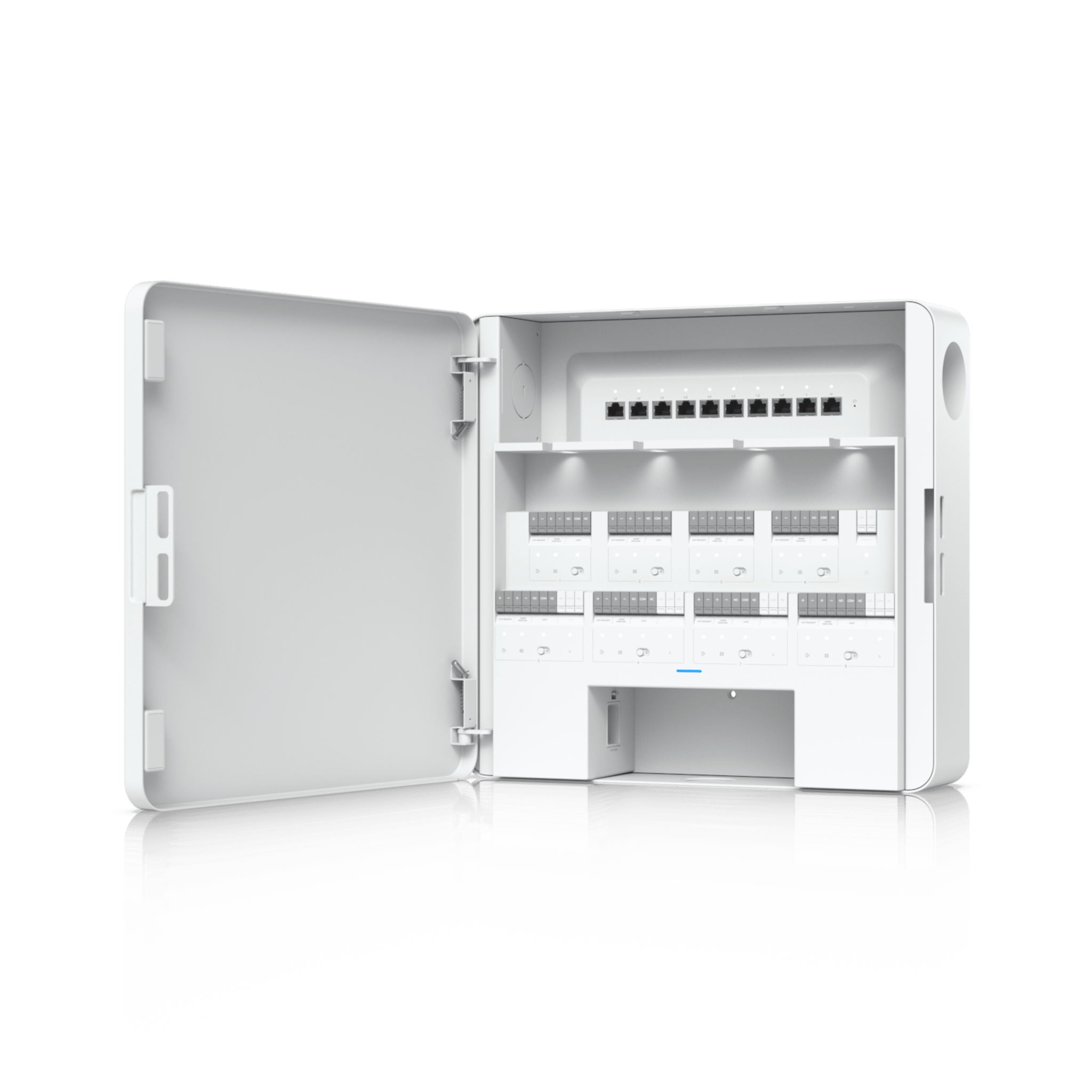 Enterprise Access Hub/Concentrador de Acceso Empresarial con Control de Entrada y Salida de hasta 8 Puertas y Soporte de Respaldo de BaterÃ­a