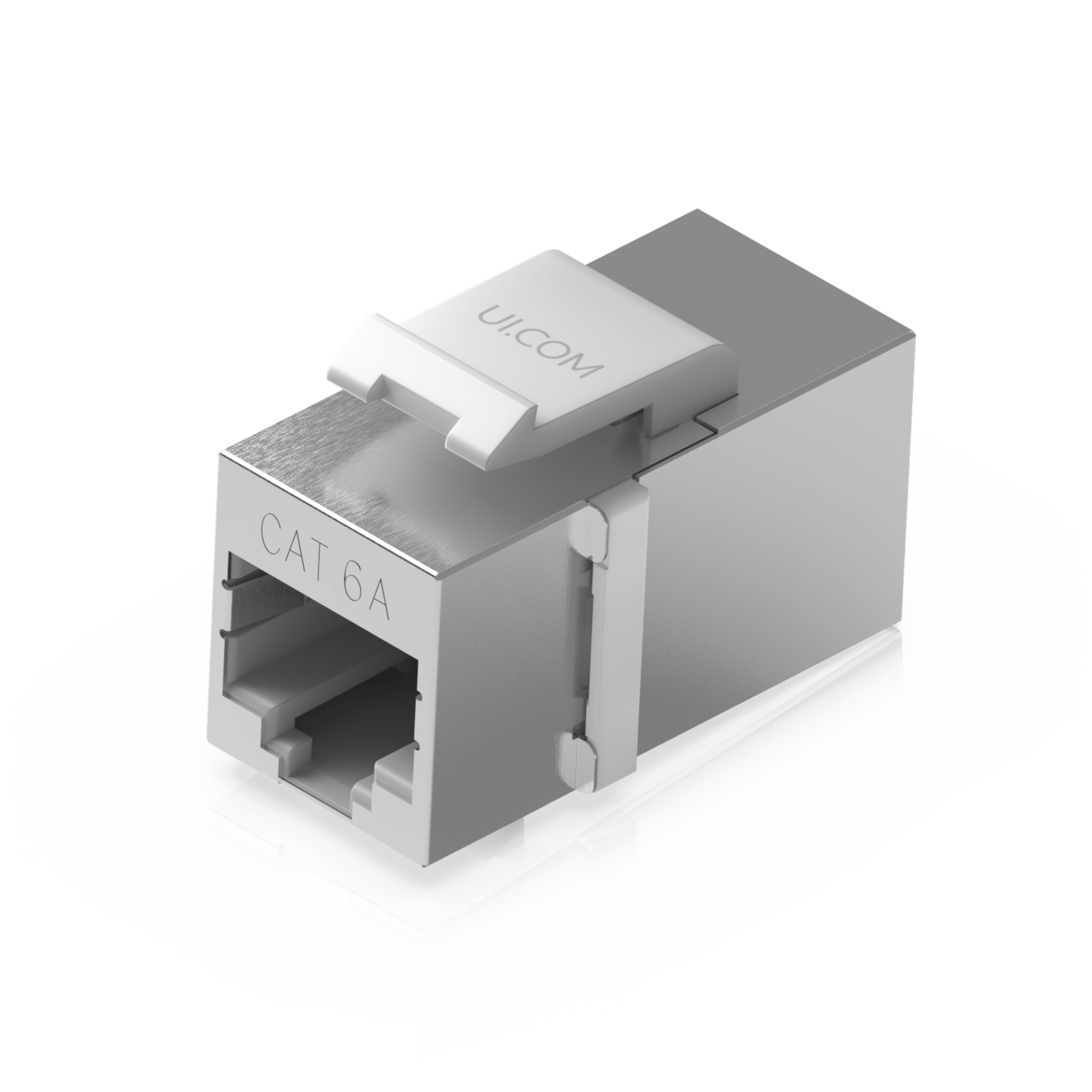 Keystone Coupler Cat6A Pass-Through para Cable Ethernet Preterminado, InstalaciÃ³n Snap-In en Patch Panel, Paquete con 12 Piezas