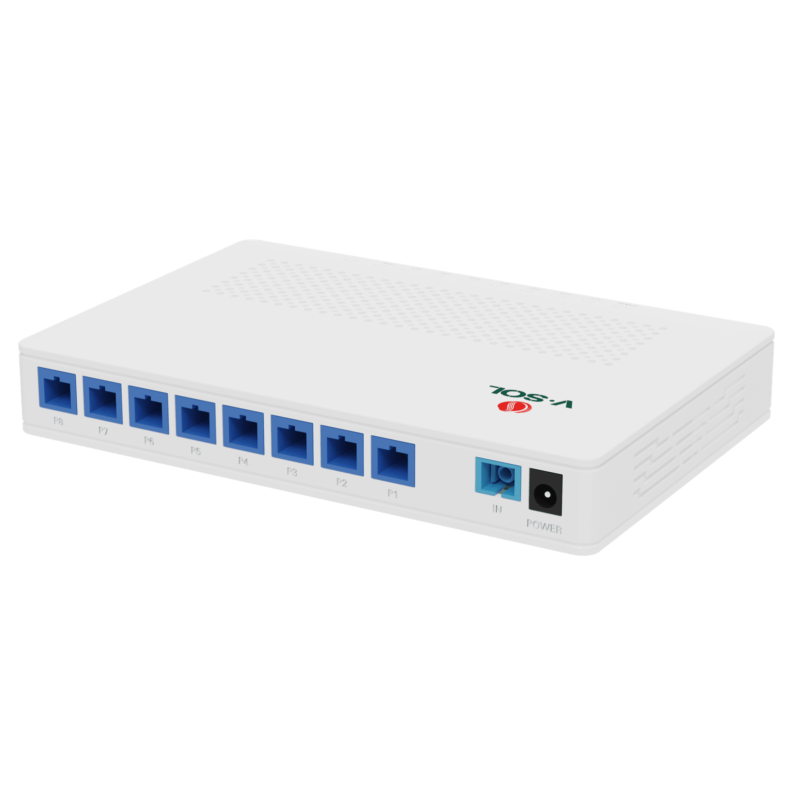 Splitter Activo 1x8 para Alimentación de 8 Dispositivos POF, puertos SC/UPC