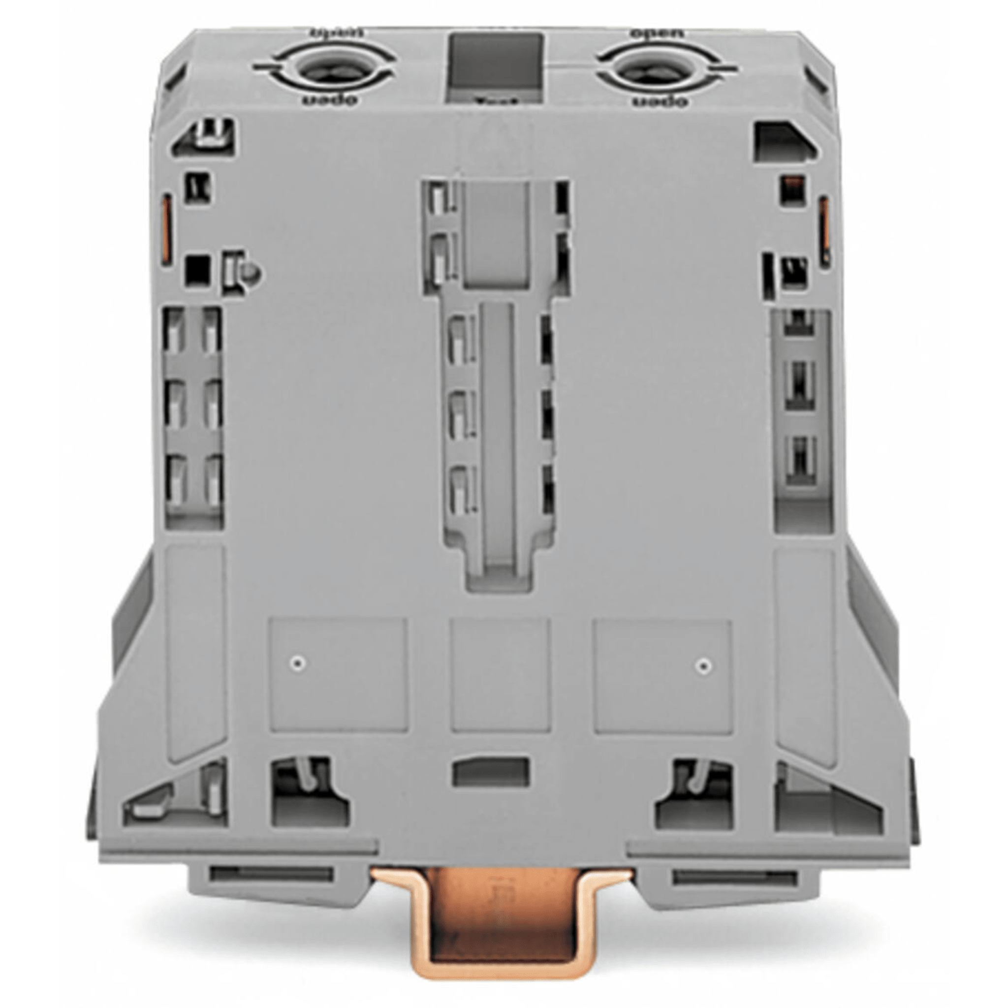 Borna de Paso para Corrientes Elevadas, 95 mm², POWER CAGE CLAMP, 2 Puntos de Conexión, 232 A, 1000 V, Montaje Carril DIN 35x15, Gris