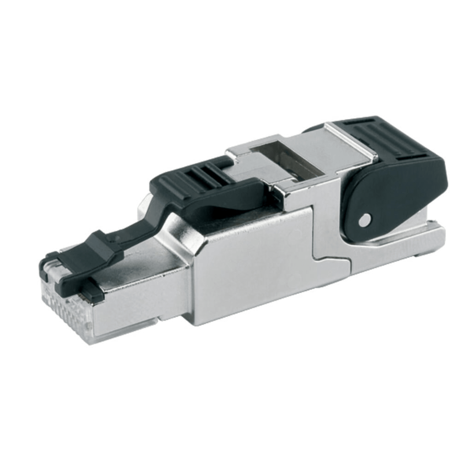 Conector Ethernet RJ-45 / Cat. 6A / Axial / Código T568A / AWG 22 / 10 Gbps / IP20 / -40°C a +85°C
