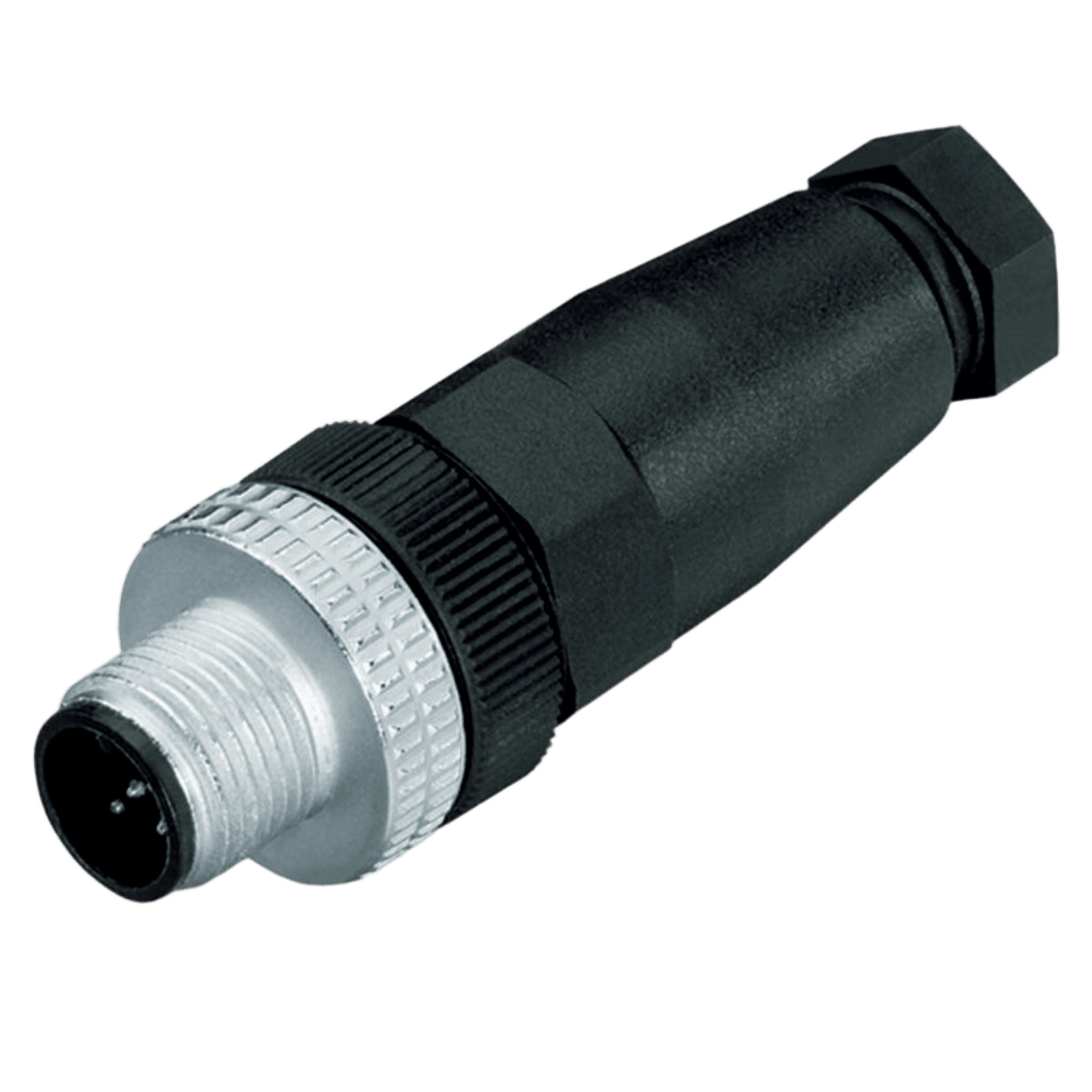 Conector Macho M12 Axial / 5 Polos / Codificación A / Conexión por Tornillo / IP67 / Cable 4-6 mm / PA / CuZn / -25°C a +85°C
