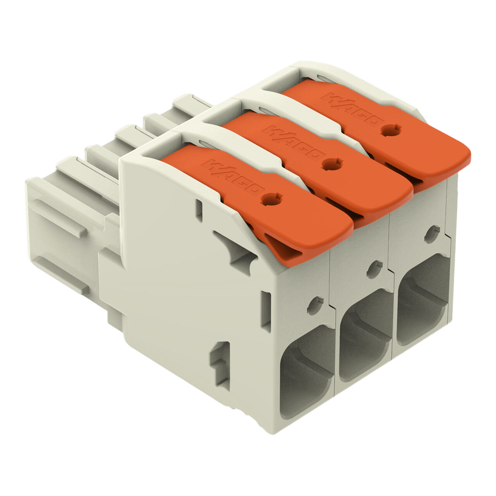 Conector Hembra / Push-in CAGE CLAMP® / 16 mm² / 3 Polos / Paso 10.16 mm (0.4 in) / Palanca / 76 A / 1000 V / Contactos Plateados / Gris Claro