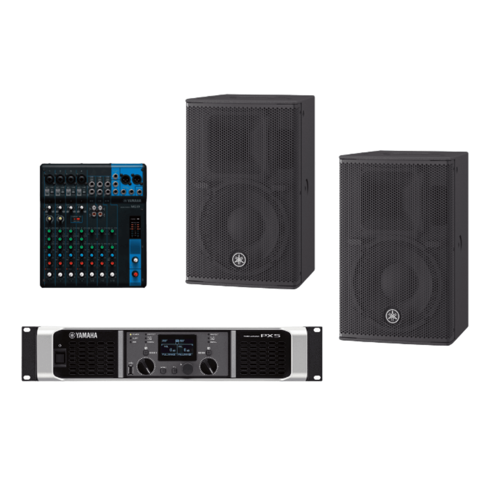 Kit Refuerzo Sonoro y Mixer | Incluye 2 Bocinas CHR10 | Amplificador PX5 | Mezclador MG10 | Ideal para PA