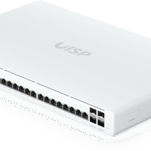 UISP Switch Pro – Switch PoE de 220 W (27 V) con 24 Puertos GbE, 16 Puertos PoE Pasivo 27 V y 4 Puertos SFP+ 10G