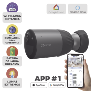 [Caja Abierta] Cámara IP Inalámbrica Con Batería Recargable (Cero Cables) / Colores en Oscuridad / 2 Megapíxel / Sirena y Estrobo / Alertas de Audio Personalizable / Uso en Exterior / Grabación en la Nube / Almacenamiento Interno