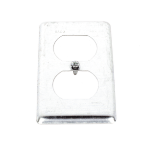 [Caja Abierta] Tapa Metálica 4"X2"/ Para tomacorriente Duplex.