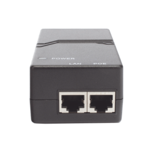 [Caja Abierta] Inyector PoE / 802.3af 15W (50V 0.3A) / 2 Puertos Gigabit / Entrada Universal 100-240V AC / Conector IEC 60320 C5 / Detección Inteligente PD