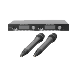 [Caja Abierta] Kit de Microfonía inalámbrico | 2 Micrófonos de mano | Receptor UHF | Pantalla LCD | 200 Canales |Gran cobertura