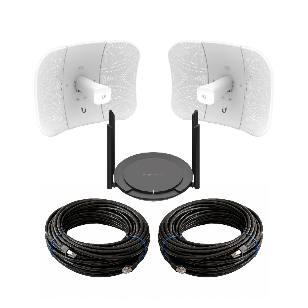 Kit de Enlace Inalámbrico Punto a Punto | Hasta 5 km + Configuración Profesional