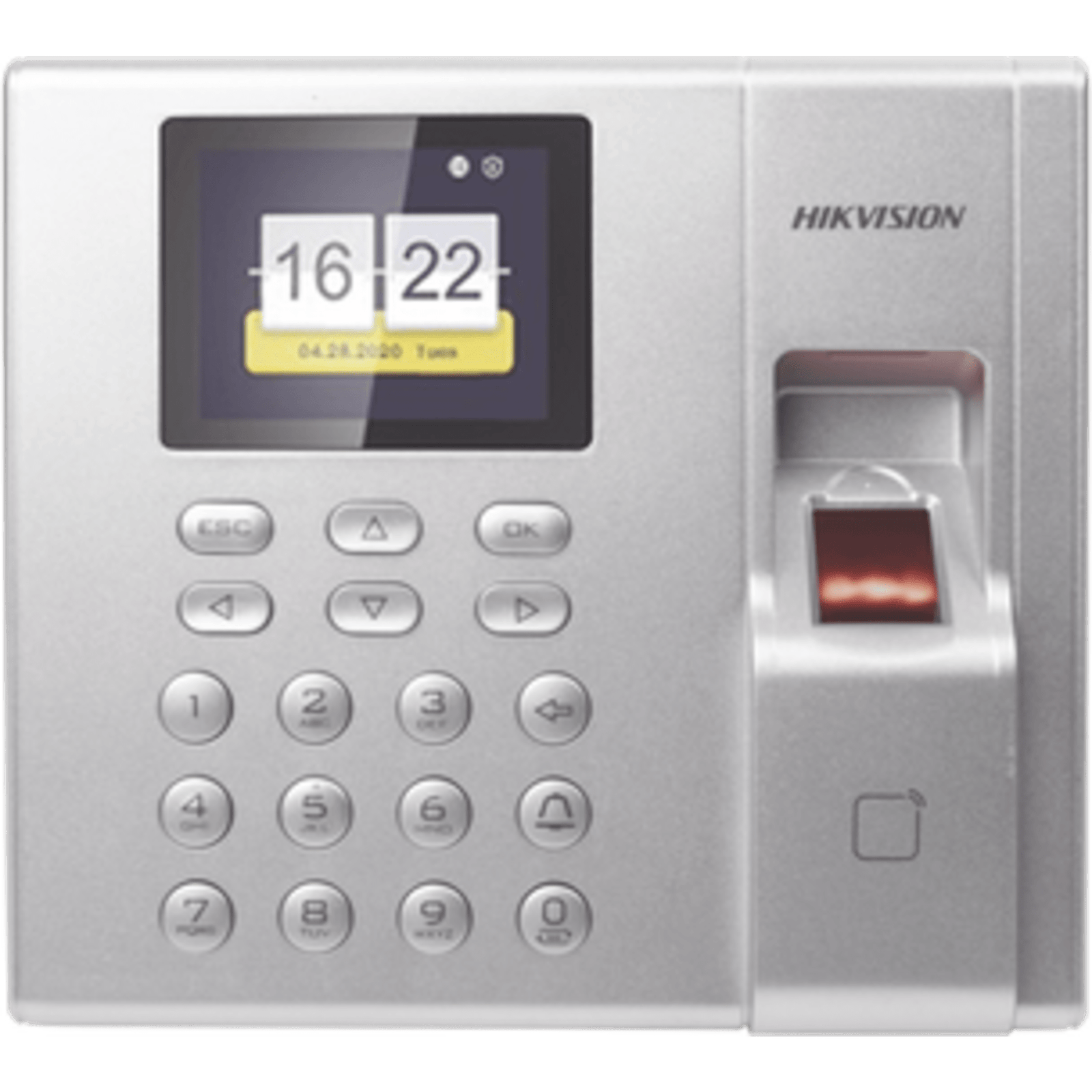 Terminal de Control de Acceso y Asistencia / Huella y Tarjetas EM / 1,000 Usuarios / Hik-Connect P2P / Pantalla LCD 2.4" / iVMS-4200