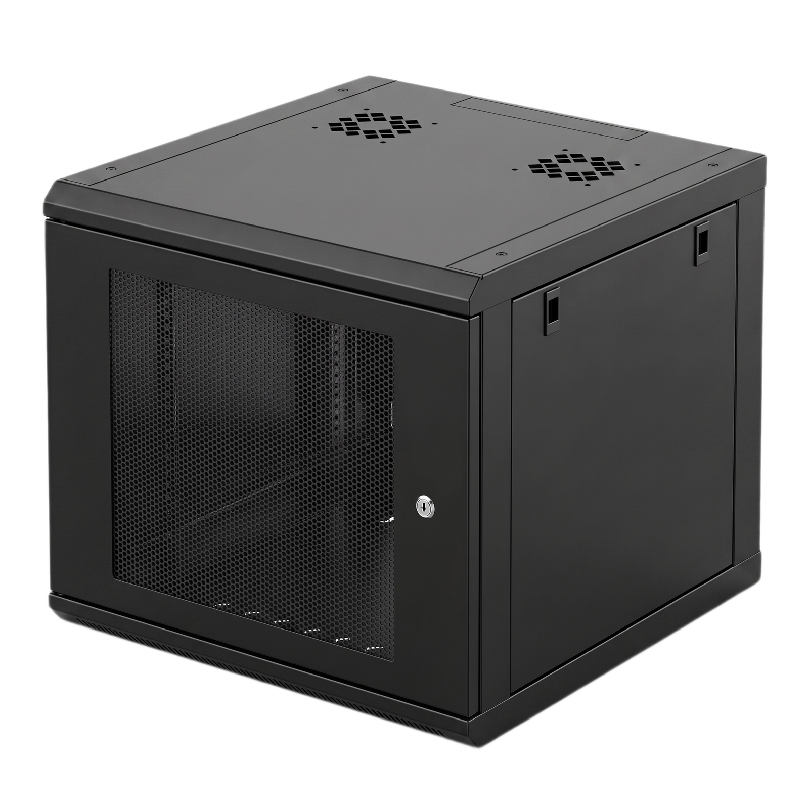 Gabinete Rack 19 Pulgadas / 6 Unidades / Montaje Pared / Ventilado / Acero Calibre 20 / Carga 100 Kg / Dimensiones 372x606x636 mm (14.6x23.9x25.0 in) / Puerta Perforada con Candado