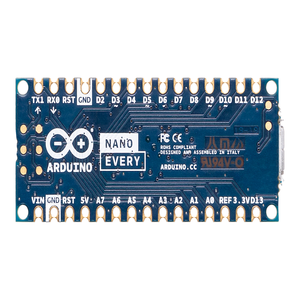 Placa de Desarrollo Arduino® Nano Every / Microcontrolador ATmega4809 AVR 20 MHz / USB-Serial Bridge ATSAMD11D14A / 48 KB Flash / 6 KB SRAM / Compatible 5V / Montaje DIP o SMT - Imagen 3