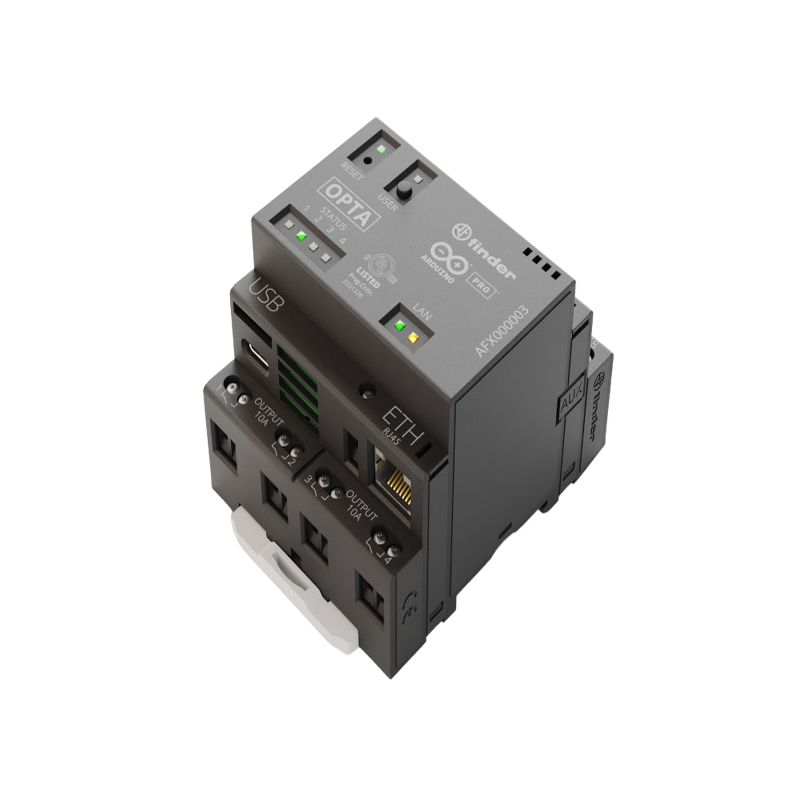 PLC Industrial Arduino Opta / Micro PLC IoT / STM32H747XI Dual-Core / 8 Entradas Analógicas-Digitales / 4 Relés 10A / Ethernet-RS485-WiFi-Bluetooth / IP20 / Certificaciones cULus-ENEC-FCC-CE