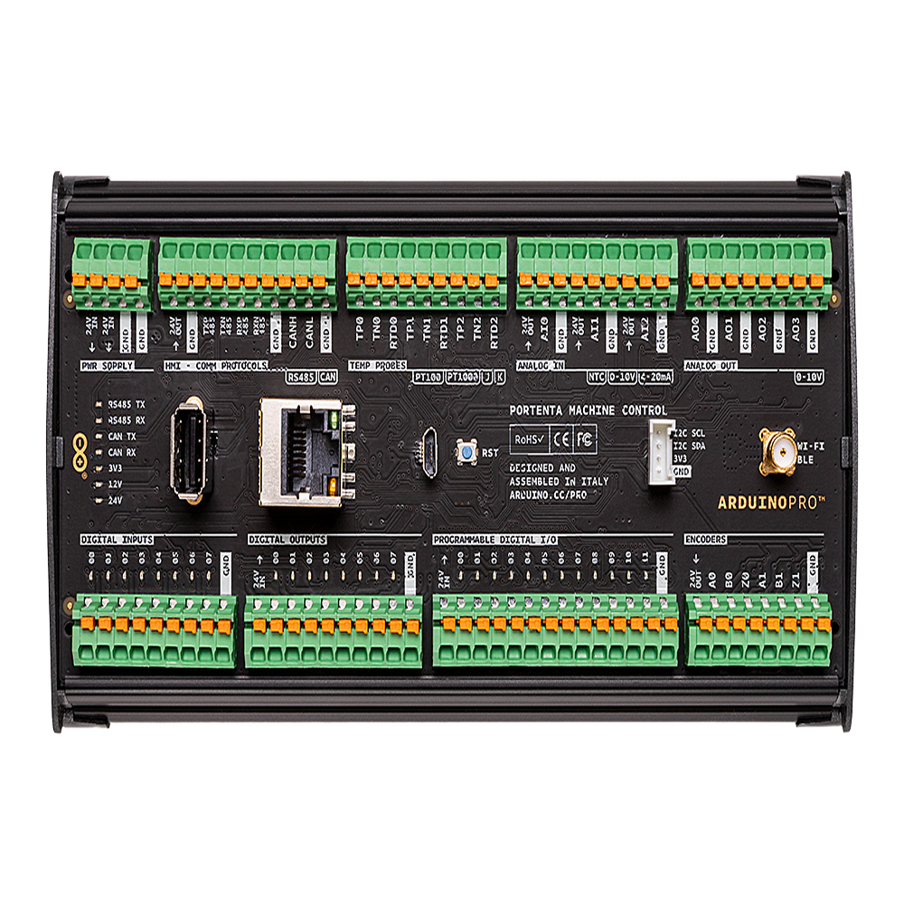 Controlador Industrial Arduino Portenta Machine Control / STM32H747XI Dual Cortex / 24V DC / 8 Entradas Digitales / 8 Salidas Digitales / 12 I/O Programables / 3 Entradas Analógicas / 4 Salidas Analógicas / 3 Canales Temperatura / CAN / Ethe - Imagen 2