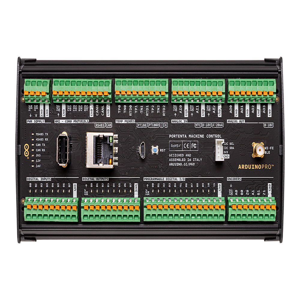 Controlador Industrial Arduino Portenta Machine Control / STM32H747XI Dual Cortex / 24V DC / 8 Entradas Digitales / 8 Salidas Digitales / 12 I/O Programables / 3 Entradas Analógicas / 4 Salidas Analógicas / 3 Canales Temperatura / CAN / Ethe - Imagen 4