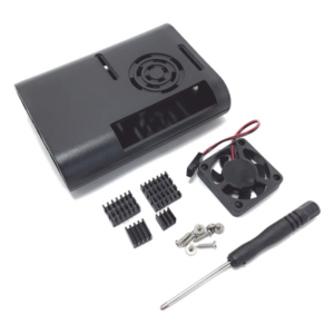 Kit Gabinete para Raspberry Pi 4 / Plástico ABS / Ventilador 30.4 mm / 3 Disipadores Aluminio / Herramientas Incluidas