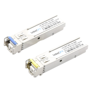 Transceptor Óptico SFP Bidireccional / Monomodo 1310 & 1550 nm / 1.25 Gbps / 1000BASE-BX / LC/UPC Simplex / DDM / Alcance 20 km (65,616 ft) / 2 Piezas