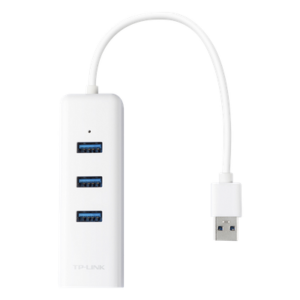 Adaptador de red / USB 3.0 a RJ45 / 3 puertos USB 3.0 / Gigabit Ethernet / 96x23x31 mm