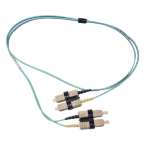 Jumper de Fibra Óptica Multimodo / 50/125 OM3 / SC-SC Duplex / OFNR / Aqua / 1 Metro (3.28 Pies)