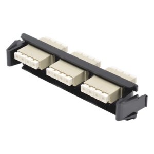 Placa Acopladora de Fibra Óptica / 12 Fibras Multimodo / Conectores LC Quad / Color Beige / Quick-Pack