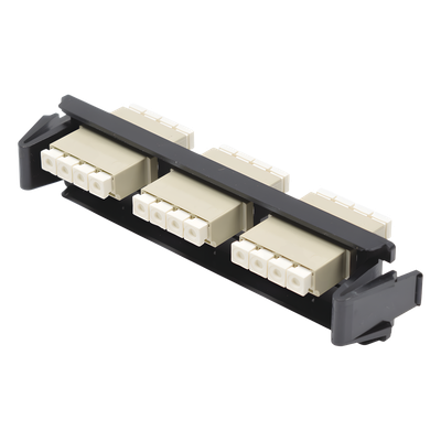 Placa Acopladora de Fibra Óptica / 12 Fibras Multimodo / Conectores LC Quad / Color Beige / Quick-Pack