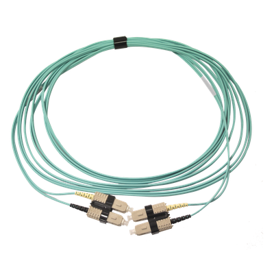 Jumper de Fibra Óptica Multimodo 50/125 OM3 / SC-SC Duplex / OFNR / Aqua / 5 m (16.40 ft)