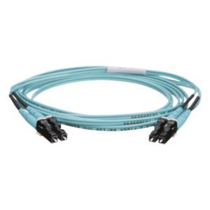Jumper de Fibra Óptica / Multimodo OM4 50/125μm / LC-LC Dúplex / OFNR Riser / 2m (6.56 pies) / Color Aqua