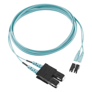 Jumper de Fibra Óptica / Multimodo OM3 50/125 / LC-SC Duplex / OFNR Riser / Aqua / 2 m (6.56 ft)
