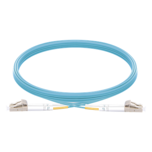 Jumper de Fibra Óptica / OM3 50/125 / LC-LC Dúplex / OFNR Riser / 2.0 mm / 5 m (16.40 ft) / Aqua