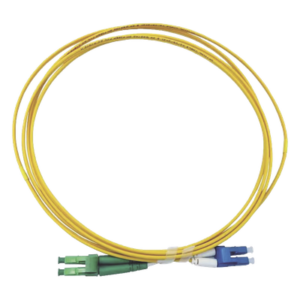 Jumper de Fibra Óptica / Monomodo 9/125 / LC/UPC-LC/APC / OFNR Riser / 2.0 mm / Dúplex / 3 m (9.84 ft) / Amarillo
