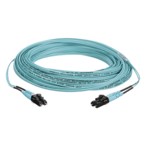 Jumper de Fibra Óptica / OM3 50/125 / LC-LC Dúplex / OFNR Riser / Aqua / 15 m (49.21 pies)