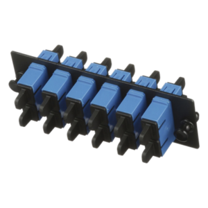 Placa Acopladora de Fibra Óptica / 6 Conectores SC Dúplex / 12 Fibras Monomodo OS1/OS2 / Color Azul