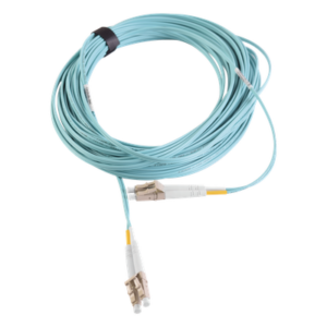 Jumper de Fibra Óptica Multimodo / OM3 / LC-LC Duplex / OFNR / Aqua / 10 m (32.81 ft)