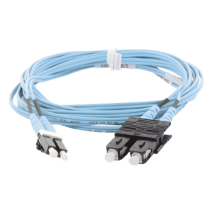 Jumper de Fibra Óptica Multimodo / OM3 50/125 µm / LC-SC Duplex / OFNR Riser / 3 m (9.84 ft) / Color Aqua