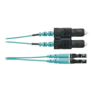 Jumper de Fibra Óptica / OM4 50/125 / LC-SC Duplex / OFNR Riser / Aqua / 2 m (6.56 pies)