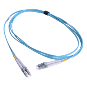 Jumper de Fibra Óptica Multimodo 50/125 OM3 / LC-LC Duplex / OFNR / Aqua / 1 Metro (3.28 Pies)