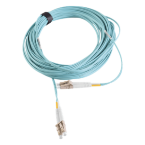 Jumper de Fibra Óptica / Multimodo OM3 50/125 µm / LC-LC Duplex / OFNR / 15 m (49.21 ft) / Aqua