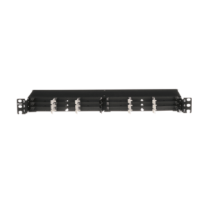 Panel de Distribución de Fibra Óptica / 1 UR / 19" / 144 Fibras / 18 Cassettes HD Flex / 4 Espacios / 1.72" (43.7 mm) Alto